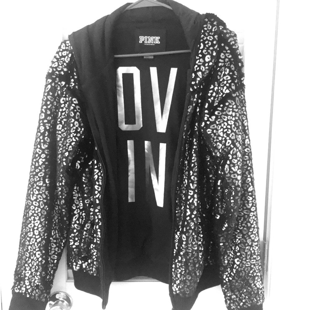 Love pink reversible zip up